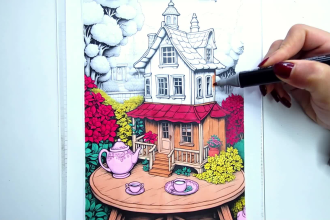 make coloring page video for youtube , amazon page tiktok