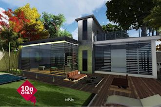 3d house exterior design sketchup, lumion 3d visualization