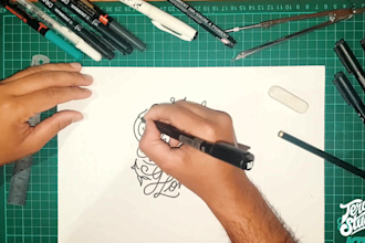 hand drawn monoline lettering,typography,with vintage retro