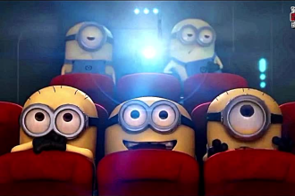 do funny minions movie tv theater intro with your text and logo in 12hrs