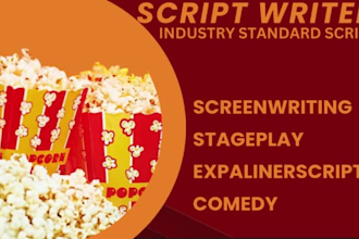 write movie script, stage drama, movie script writer