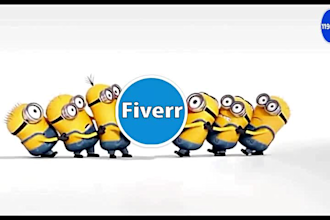 do funny minions logo animation intro video for promo in 6hrs