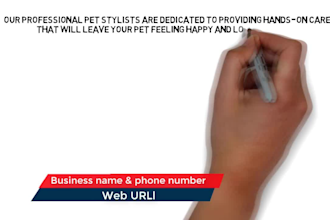 provide pet grooming whiteboard animation business videos