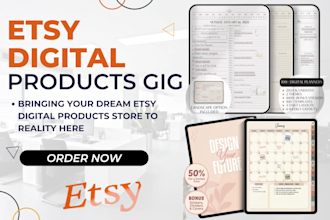 design etsy digital products digital planner etsy shop setup etsy sales seo