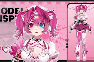 draw and rig live2d vtuber model, 2d vtuber model, live 2d vtuber commission