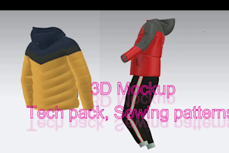 design clothing sewing patterns and 3d mockup