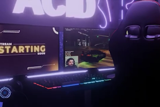 design 3d isometric gaming and streaming room intro for twitch youtube