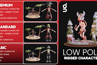 create animated 3d character and scene for games, apps and projects