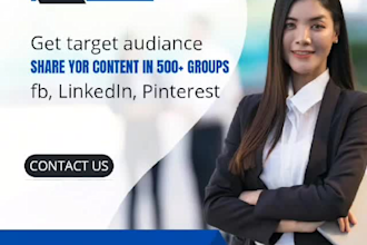 share your content in fb target groups , organic promotion