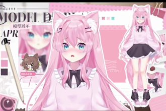 draw and rig live2d model, 2d vtuber model, custom vtuber, vtuber commission