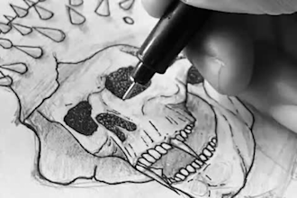 draw anything , horror, brutal, dark, metal art illustration