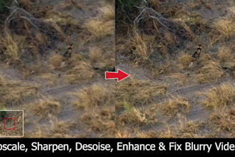 upscale, denoise, enhance, sharpen, deblur, fix pixelated video and clear audio