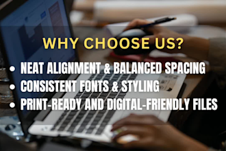 do professional typesetting , formatting for your documents