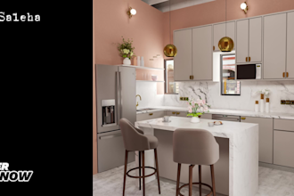 design and create realistic kitchen interiors