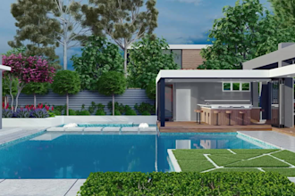 create your front yard, backyard, pool, or patio landscape design
