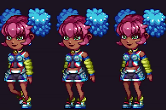 create high quality pixel art, animation, sprite sheets, game assets and scenes