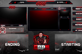design animated twitch overlay and stream package
