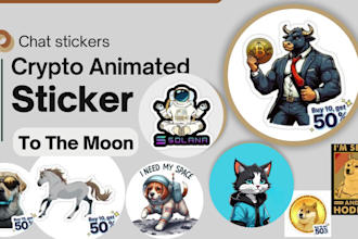 create design animated gif telegram sticker, chat sticker