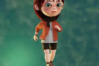 make a cute chibi character 3d stylized character 3d animal model in blender