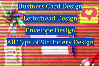 design outstanding business card, letterhead, envelope, and stationery