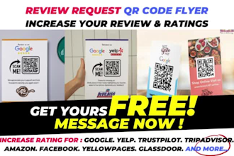 do google review and rating request qr code flyer graphic with mini website