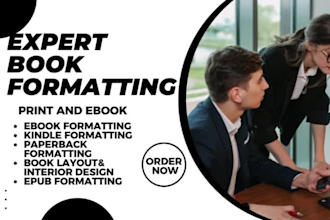 edit, format and publish book on any amazon KDP, ebook and paperback formatting