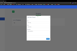 design and create online menu restaurant website
