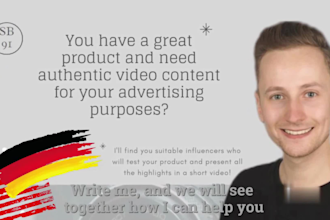 connect you with influencers who create video material with your product