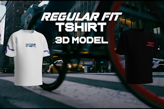 create a 3d tshirt design and 2d mockup 3d animation video