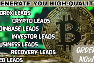 provide forex crypto leads, investor mlm lead, coinbase bank lead list worldwide