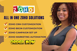 set up zoho CRM, zoho bigin zoho campaigns, zoho forms zoho marketing automation