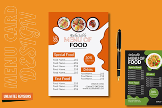 design creative restaurant menu or digital menu, food menu