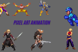 8bit 16bit pixel art animation game spritesheet rpg pixel character illustration