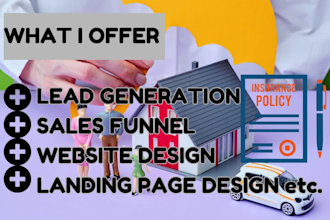 gohighlevel insurance landing page, life insurance website, life insurance leads