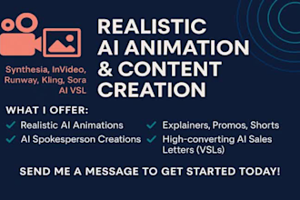 do realistic ai animation invideo synthesia ai vsl sora runway kling