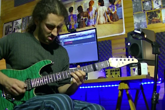 record soulful electric lead solo guitar pop, blues and rnb
