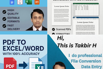 convert PDF to excel, word or any file format accurately