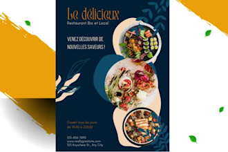 design a flyer menu restaurant brochure or poster graphic