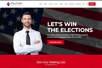 design a professional political campaign or candidate website for your party
