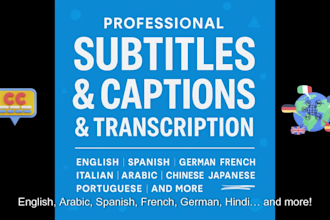 fast, professional subtitles, captions, transcription, srt for video, audio
