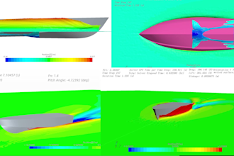 perform cfd simulation of hull, boat, yacht