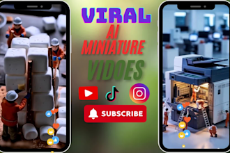 create ai miniature videos mini workers mini chef ai design ai health videos
