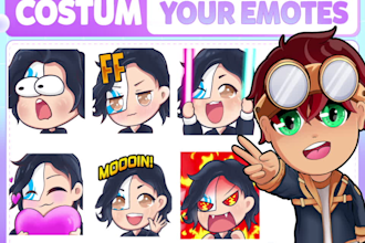 create custom twitch emotes and badges in my chibi style