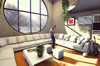 create a 2d,3d plan or design interior, exterior of any building with 3d model