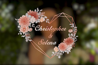 animate wedding monogram titles