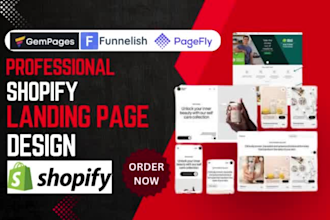 build, redesign shopify landing page using pagefly funnelish gempages zipify