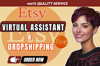 set up print on demand esty store VA and dropship