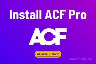 install acf pro with license on your website