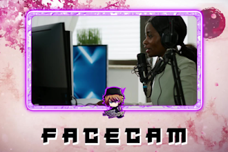 animate amazing facecam design for kick, twitch, youtube, fb