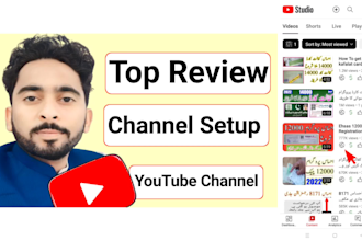 do top review youtube channel and setup channel SEO